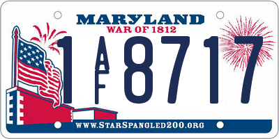 MD license plate 1AF8717