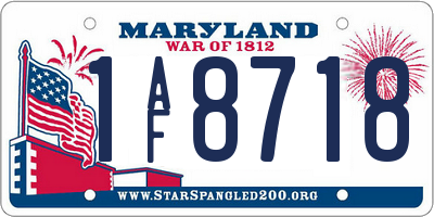 MD license plate 1AF8718