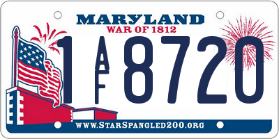 MD license plate 1AF8720