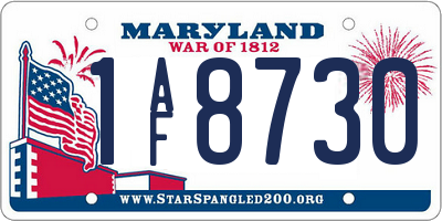 MD license plate 1AF8730