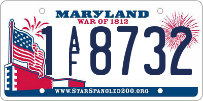 MD license plate 1AF8732