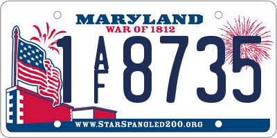 MD license plate 1AF8735