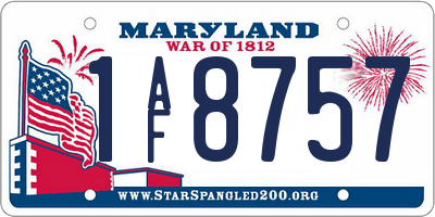 MD license plate 1AF8757