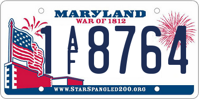 MD license plate 1AF8764