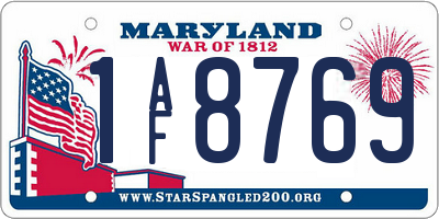 MD license plate 1AF8769