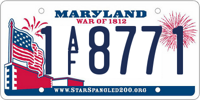 MD license plate 1AF8771
