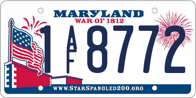 MD license plate 1AF8772