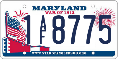 MD license plate 1AF8775