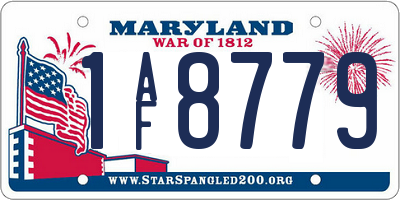 MD license plate 1AF8779