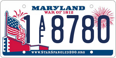 MD license plate 1AF8780