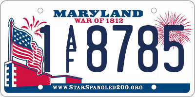 MD license plate 1AF8785