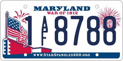 MD license plate 1AF8788