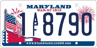 MD license plate 1AF8790