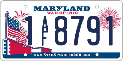 MD license plate 1AF8791