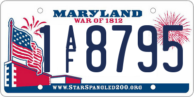 MD license plate 1AF8795