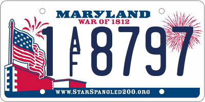 MD license plate 1AF8797