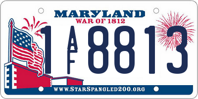 MD license plate 1AF8813