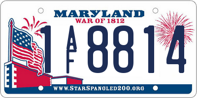 MD license plate 1AF8814