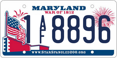 MD license plate 1AF8896