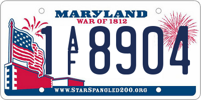 MD license plate 1AF8904