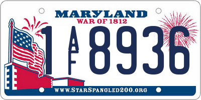 MD license plate 1AF8936