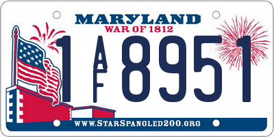 MD license plate 1AF8951
