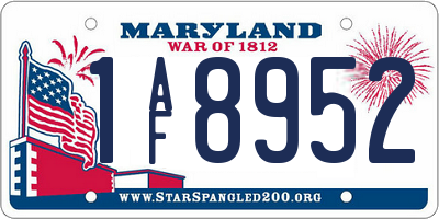 MD license plate 1AF8952