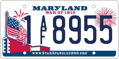 MD license plate 1AF8955