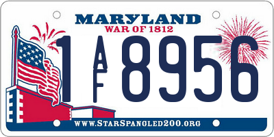 MD license plate 1AF8956