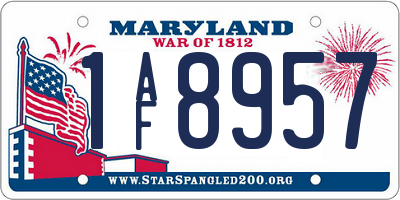 MD license plate 1AF8957
