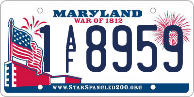 MD license plate 1AF8959