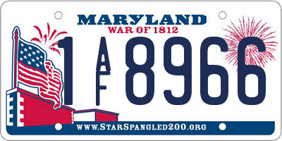 MD license plate 1AF8966