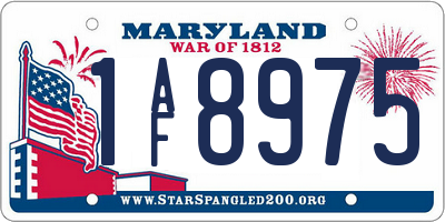 MD license plate 1AF8975