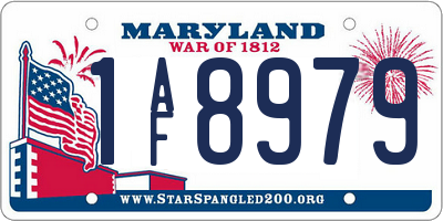 MD license plate 1AF8979