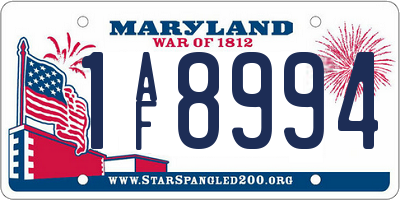 MD license plate 1AF8994
