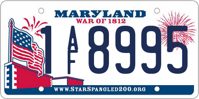 MD license plate 1AF8995