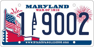 MD license plate 1AF9002