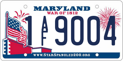 MD license plate 1AF9004