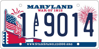 MD license plate 1AF9014