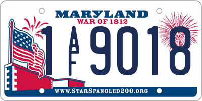 MD license plate 1AF9018