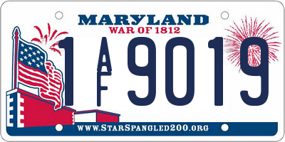 MD license plate 1AF9019