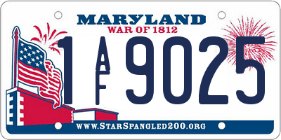 MD license plate 1AF9025