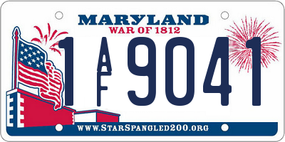 MD license plate 1AF9041