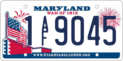 MD license plate 1AF9045