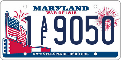 MD license plate 1AF9050