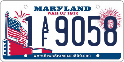 MD license plate 1AF9058
