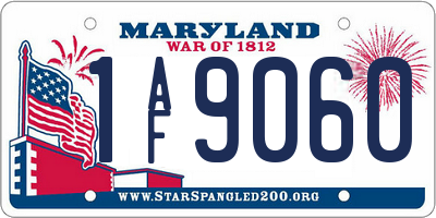MD license plate 1AF9060