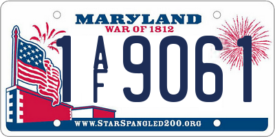 MD license plate 1AF9061