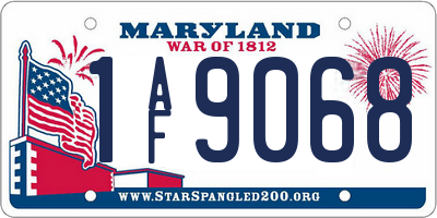 MD license plate 1AF9068