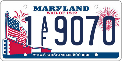 MD license plate 1AF9070